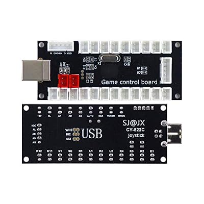 SJ@JX Arcade Game USB Encoder Zero Delay Arcade Button Joystick Controller for Retropie Raspberry MAME (red)
