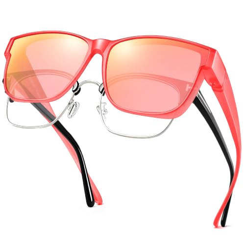 Image of URUMQI Polarized Sunglasses Fit Over Glasses for Men Women, Oversized Square Sun Glasses UV400 Protection