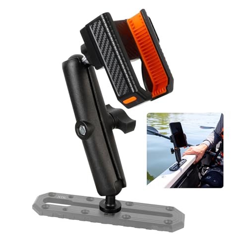 xik Kayak Phone Holder Mount with T-Bolt Ball Boat Track Cell Phone Mount [1s Lock & Release][360 Adjustable] Fits 4.7-7.2 Smartphones