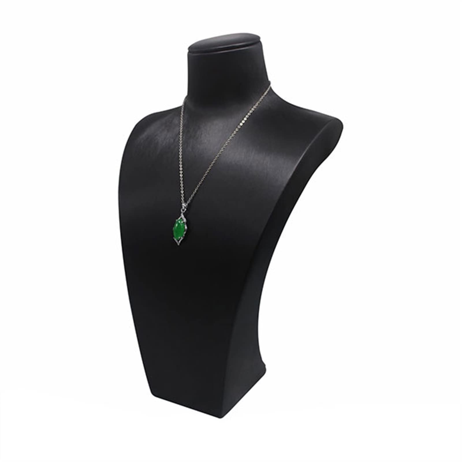 GAROEN Jewelry Display Stand Black Leatherette Jewelry Easel Necklace Display Bust 3-Dimensional Jewelry Stand Necklace Pendant Chain Jewelry Bust