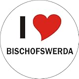 Spitzenprodukt aus Folie INDIGOS UG I Love BISCHOFSWERDA Handyaufkleber Handyskin 50x50 mm rund