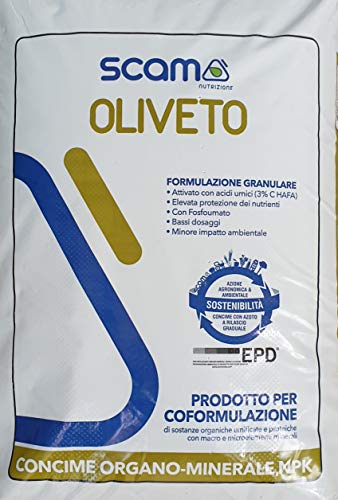 SCAM OLIVETO 25KG CONCIME Organo Minerale NPK con Boro, Ferro e Zinco concime per l'olivo