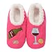 Snoozies Womens Classic Splitz Applique Slipper Socks (Medium, Bottle of Red)