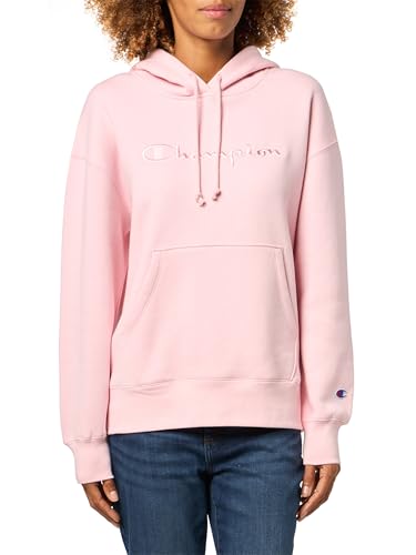 Champion Women's Pullover Fleece Hoodie, Loose Fit, Midweight, Script Logo, Available in Regular and Plus, Rose Shadow - Embroidered Script Logo, Medium
