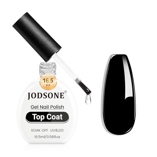 JODSONE 16,5 ml Gel Top Coat No limpiar Acabado transparente brillante duradero No moja las uñas y lámpara U V endurecida para salón de diseño de uñas DIY