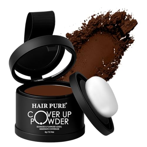 Image of Hair Pure Cover-Up Hair Powder | Instantly Covers Grey Roots & Bald Spots | Matte Finish | Fine, Highly Pigmented Powder | Fuller, Denser Look | Long-Lasting | 4g (Brown)