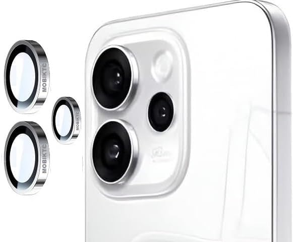 Image of [3 Pack Camera Lens Protector For Oppo Reno 15 5G Tempered Glass Metal Camera Rings / /Anti-Scratch /Case Friendly [SilverGrey]