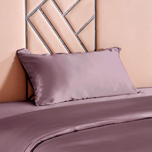 THXSILK Luxe 100% Soie Housse de Coussin avec Fermeture éclair 19 Momme, Lilas, 40 x 60 cm Cover