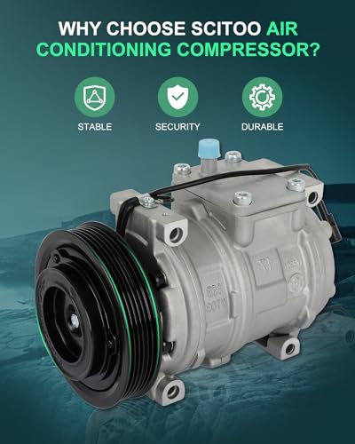 Image of SCITOO AC Compressor fit for Jeep for Grand Cherokee 4.0L 1993-1998 | Fast Cooling, Ultra Low Noise (≤72 dB)Air Conditioner Compressor with Clutch, Easy Installation, 55035782 55066151
