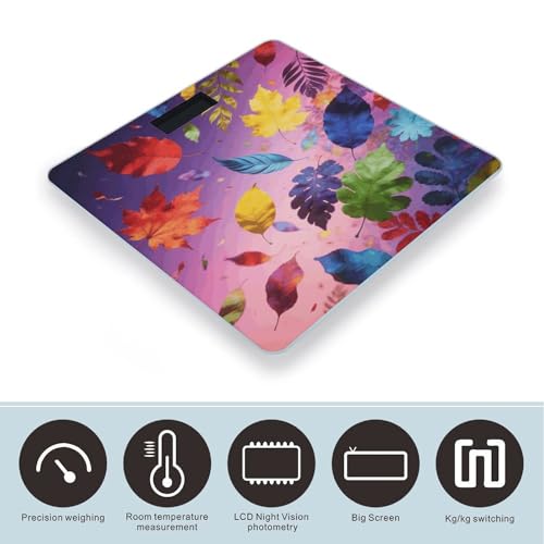 Báscula Digital de Baño Smart Colorful Leaf de Vidrio miniatura 3