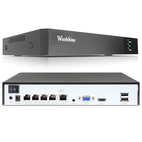 4K NVR 10-Kanal-Überwachungssystem Rekorder+4 Port POE, 10CH-Sicherheits-NVR,einfache Fernansicht,P2P-Bewegungserkennung,unterstützt bis zu 10x4K IP-Kameras(Enthält Keine Festplatte)