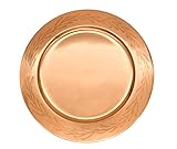 Alchemade Copper Charger Plate With Etched Floral Bontanical Design - 13" Single Charger Plate Servi