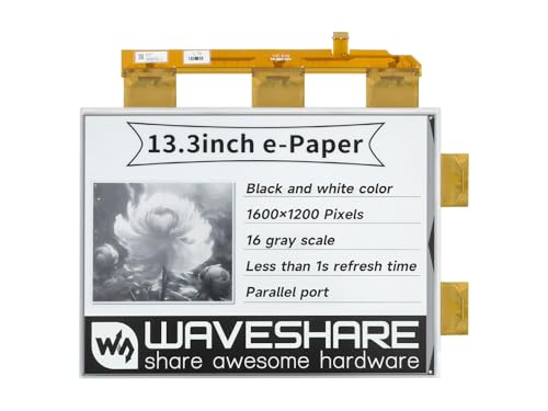 waveshare 13.3�C���` E-Paper E-Ink Raw Display Raspberry Pi 4B/3B+/3B/2B/B+/A+/Zero/Zero W/WH/Zero 2W�V���[�Y�{�[�h�ɑΉ� 1600×1200�s�N�Z�� 16�O���[