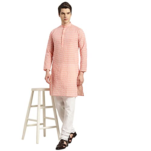 Image of SOJANYA (Since 1958 Men's Cotton Floral Regular Kurta Pyjama Set