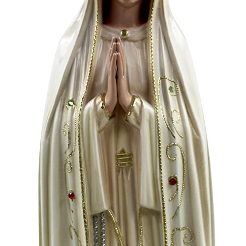Hand Painted Our Lady Of Fatima Statue Religious Figurine Virgin Mary Made In Portugal (Beige, 23.5 Inch) #TOP4