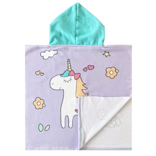 Image of NovForth Kids Beach Towel for Boys Girls, Hooded Bath Towel Wrap, Toddler Pool Towel with Hood