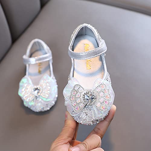 Toddler Girls Dress Shoes Mary Jane Ballet Flats Rhinestones Bows Softy Girl School Party Wedding Princess Sandals3