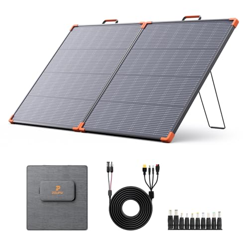 Image of ZOUPW 180W Portable Solar Panel N-Type 16BB for Power Station | 25% Efficiency Foldable Solar Panel for Jackery /Ecoflow /Bluetti /Anker, IP68 Waterproof for RV Camping Off-Grid Power Backup