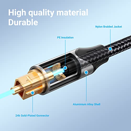 VENTION Optical Audio Cable 1m ,Digital Toslink S/PDIF Cable - Gold-Plated Connector for Soundbar, TV, PS4, Xbox, Home Cinema & Stereo Systems