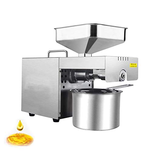 TAISK Oil Press Machine Stainless Steel Oil Extractor Hot Cold Automatic Pressing Oil Expeller 8H Continuous Pressing for Olive Coconut Canola Sesame Peanut 3-6Kg/H