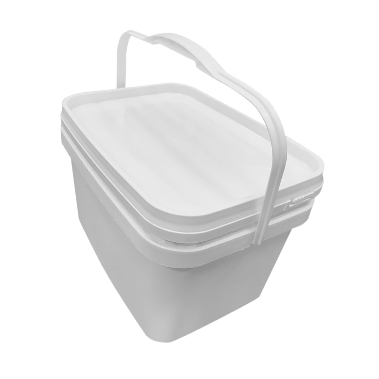 Secchio per Vernice 10l in Pp Bianco con Coperchio e Maniglia, Contenitore Facile da Trasportare per Imbianchino e Conservazione Multipurpose