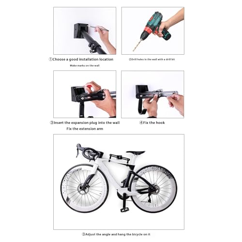 Soporte de bicicleta para pared ajustable con protección antirrayaduras 6