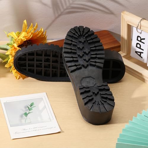 Suela de caucho para reemplazo de zapatos, 1 par, negro, mujer miniatura 4