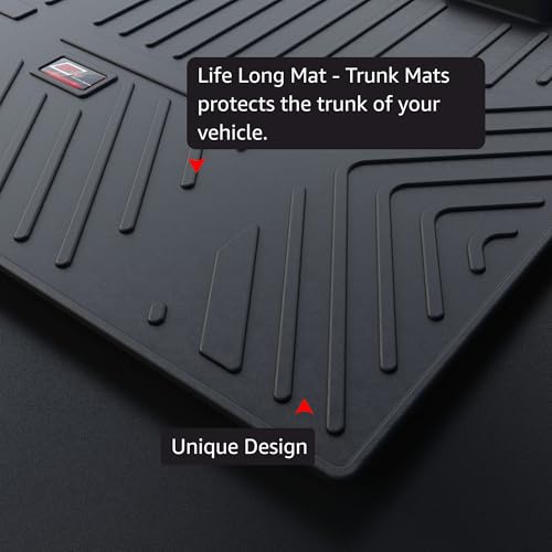 Image of GFX Car Trunk Rear Mat Boot Dicky Mat (After-Market) Compatible with Kiger (2021 Onwards) Black Custom Fit Heavy Duty TPV Material