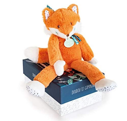 Doudou et Compagnie - Doudou Renard Roux - Tiwipi - Boite Cadeau - 30 Cm - Doux - Idée de Cadeau Naissance Fille et Garçon - Garantie Doudou Perdu - DC3637