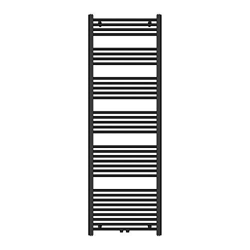 sogood Radiateur de Salle de Bain Sèche-Serviette 180x60cm Radiateur Tubulaire Vertical Chauffage à Eau Chaude Gris-Noir
