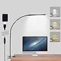 KBG Clip on Desk Light 3 Color Modes & 10 Brightness Flexible Gooseneck USB Desk Lamp, LED Desk Lamp with Clamp for Home Office Reading Book Makeup Light