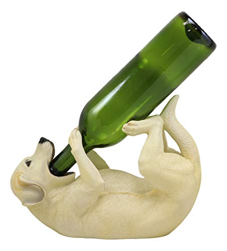 Ebros Lifelike Purebreed Pedigree Canine Adorable Labrador Retriever Dog Wine Bottle Holder Figurine Statue As Kitchen Wine Cellar Centerpiece Decor Storage Organizer (Labrador Retriever)