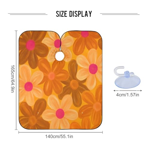 Capa impermeable profesional para cortar cabello Kawaii Flower con cierre de broche ajustable para estilismo y peluquería miniatura 3