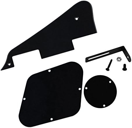 FLEOR Pickguard-Set Für LP-Gitarren – Komplettset Aus Schlagbrett, Halsspannstababdeckung & Zubehör, 1-lagig Schwarz