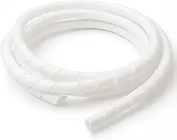 Organizador de Cabos Espiral 3m Force Line – Diâmetro 12mm – Para Escritório, Eletrônicos e Home Office – Preto ou Branco (Branco)