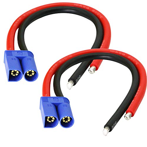 Adaptador Cable EC5 Macho con Cable Silicona 20cm x2 miniatura 1