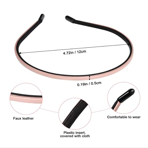 Miniatura 4 de 2 diademas de cuero cubiertas de plástico simples para mujeres y niñas