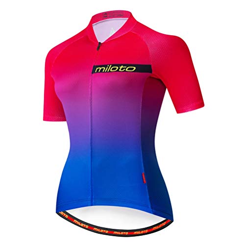 Uriah Women's Cycling Jersey Short Sleeve Reflective Light Red Size M(CN)