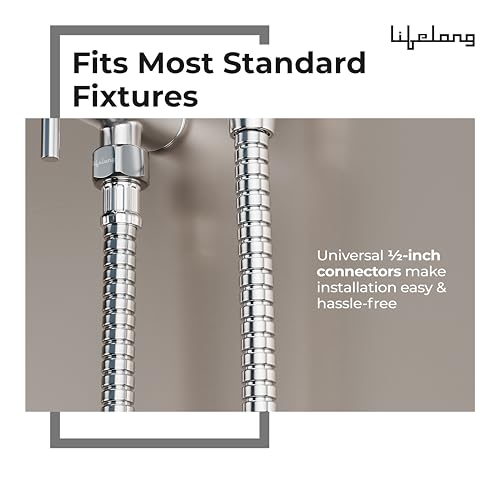 Image of Lifelong 1-Meter Jet Spray Hose Pipe for Toilet | Stainless Steel Outer & Nylon Inner | Durable & Leakproof with Brass Screw Fittings | Ideal for Health Faucets, Jet Sprays & Hand Showers (LLHIHC02)