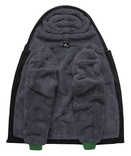 Image of SCODI Hoodies for Men Heavyweight Fleece Sweatshirt Zip Up Thick Jacket | Machine Wash, Soft, Warm, Winter, Outdoor Activities, Gym, Office, Casual, Daily Wear, Full Zipper Sherpa Lined Hooded Coat