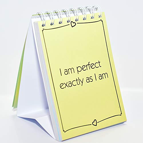 52 tarjetas de escritorio de afirmación positiva, recordatorios diarios conscientes para atención plena, alivio del estrés, manifestación y cuidado personal (pastel)