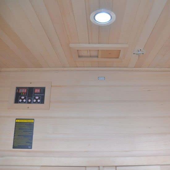 Bagno Italia Sauna à infrarouge de 120 x 100 cm en bois Hemlock porte en verre lumières I