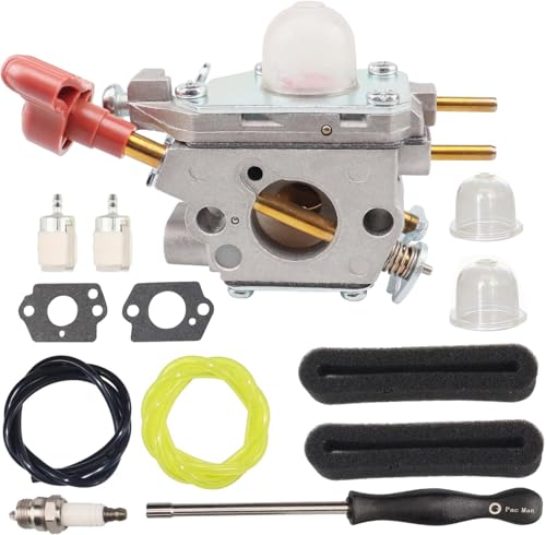 753-06288 Carburetor for Craftsman 27cc Gas String Trimmer, WeedEater, for MTD, Troy-Bilt 751-15112, 751-15112A, 753-08984 ZAMA C1U-P27 TB2044XP with Air Filter Cover and Tune-Up Kit.
