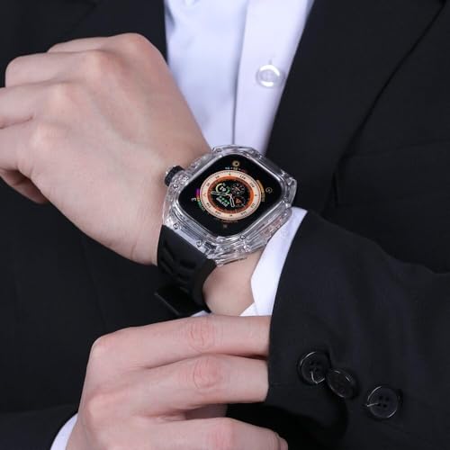 Bracelet montre transparent Apple Watch Ultra 49mm iWatch 8 fluororubuste