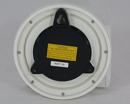 Telesonic Water Resistant Wall Clock with Quiet Sweep Movement - White