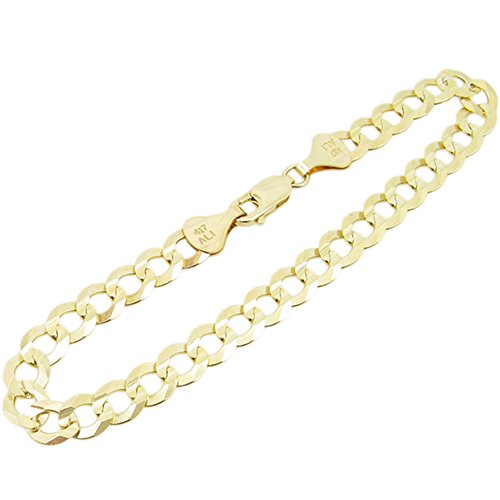 Icedtime Mens 10K Yellow Gold Figaro Cuban Mariner Link Bracelet 8.5 Inch Long And 7Mm Wide #TOP7