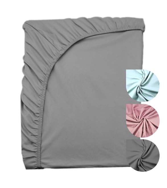 Adventure Xperience Dachzelt Zubehör Spannbettlaken 180x240 - kuscheliges Mikrofaser Spannbetttuch, Bettlaken für Dachzelte 185 * 220-240 Überlänge: Grau, 185x240