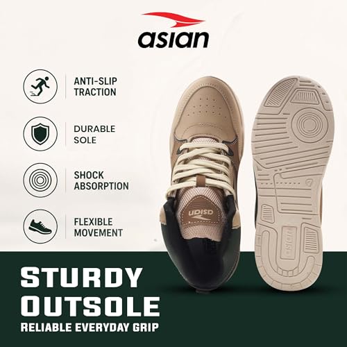 Image of ASIAN Tango-11 Men's High Top Sneakers | Stylish & Lightweight Lace-Up Shoes | Cushioned Sports Sneakers for Men | Ideal for Casual, Daily Use & Travel