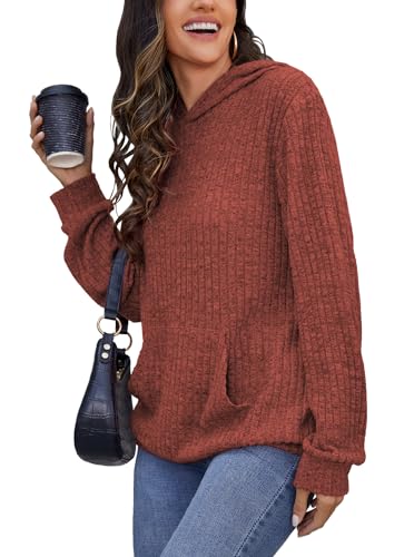 Image of Bosmeer Womens Long Sleeve Shirts Kangaroo Pocket Fashion Hoodies Pullover