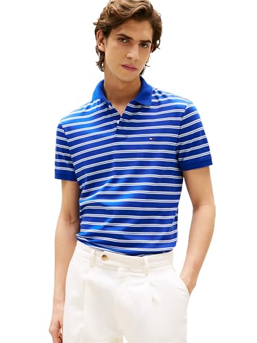 Image of Tommy Hilfiger Mens Short Sleeve Casual Polo Shirts in Regular Fit with Liquid Cotton